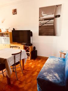 TV a/nebo společenská místnost v ubytování Condominio Ulivi