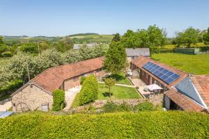 an aerial view of a house with a garden at The Granary in Beaminster