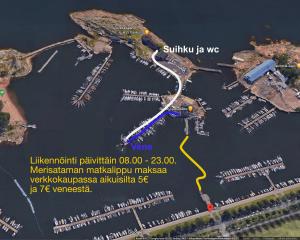 a map of the marina in the water at Venerent in Helsinki