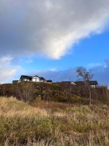a house on top of a hill in a field at Sea & Sky Vestfjord Panorama in Lødingen