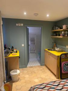 a bathroom with a sink and a toilet in it at Studio 22 in Harrogate