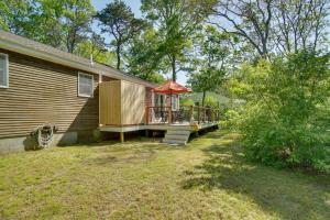 a house with a deck with a gazebo at Charming Marthas Vineyard Home Near Beach and Town! in Edgartown