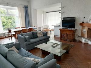 sala de estar con sofá y mesa en Delizioso Open Space da Letizia, en Pomezia