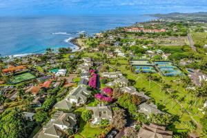 an aerial view of a resort with the ocean at Manualoha 608 in Koloa