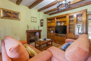 a living room with two couches and a television at VILLA TAMARIT in Pedralba