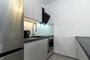 Kuchyň nebo kuchyňský kout v ubytování Apartments Angelus