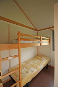 a bedroom with two bunk beds and a ladder at Coquadou in Verneuil-sur-Vienne