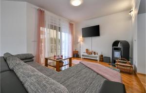 a living room with a couch and a tv at Lovely Home In Senkovec With Sauna in Slakovec