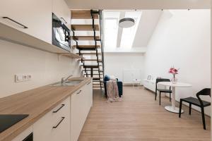 Kuchyň nebo kuchyňský kout v ubytování Mezonet - Postovska Centr Apartments