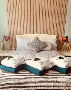Postel nebo postele na pokoji v ubytování The Little Snug Carmarthen West Wales
