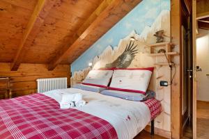 Ένα ή περισσότερα κρεβάτια σε δωμάτιο στο Chalet Berghof Laret