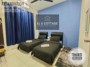 Ένα ή περισσότερα κρεβάτια σε δωμάτιο στο El's Cottage Private Pool Homestay
