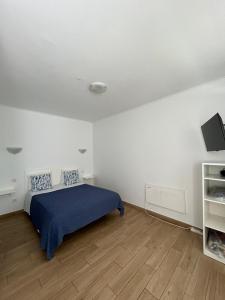 a bedroom with a bed and a television in it at Sudoeste Guest House in Odeceixe
