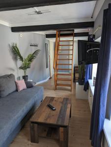 een woonkamer met een bank en een salontafel bij Flensburg Zentrum 10 HH 1OG ML in Flensburg