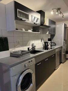 Dapur atau dapur kecil di Apartament Kwaskowa Góra