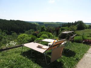 a table and chairs sitting in the grass at Carpe Diem in Bullange
