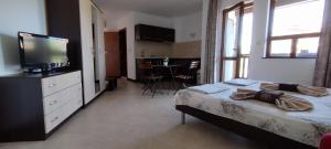 A television and/or entertainment centre at Pearl Apartments Sozopol
