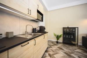 Kuchyňa alebo kuchynka v ubytovaní Apartament 110 w centrum Gdyni ProstyWynajem