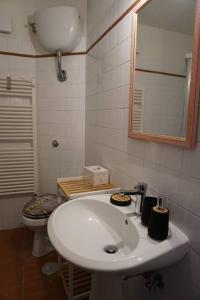 y baño con lavabo blanco y aseo. en SAILA Monolocale VENERE, en Attigliano