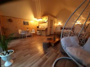 Χώρος καθιστικού στο Kazbegi cottages qabarjina