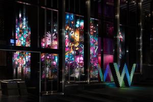 a window of a building with a christmas light display at W Melbourne in Melbourne