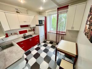 Kuchyň nebo kuchyňský kout v ubytování Apartment Halits'ka 133