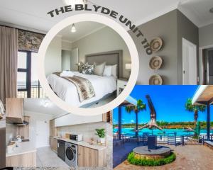 比勒陀利亚The Blyde - Appartement De Luxe的卧室和别墅照片的拼合