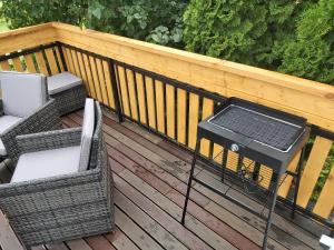 Balkón alebo terasa v ubytovaní Ferienhaus Eisenberg