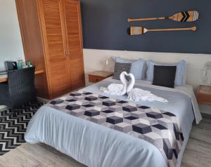 Krevet ili kreveti u jedinici u okviru objekta Pousada Santorini