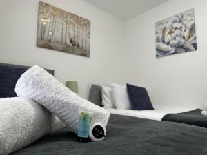Ένα ή περισσότερα κρεβάτια σε δωμάτιο στο Superb 2 bedroomed apartment