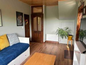 ein Wohnzimmer mit einem Sofa und einem Tisch in der Unterkunft Apartment - Clonlyne House in Oldcastle