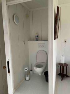 een kleine badkamer met een toilet in een kamer bij Charming authentic renovated farm in Cadier en Keer