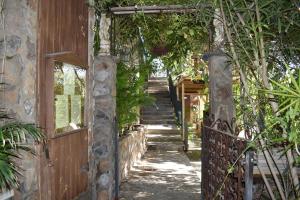 サン・バルトロメにあるROMANTICAの植物家屋へ続く階段