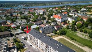 Nespecifikovaný výhled na destinaci Płock nebo výhled na město při pohledu z apartmánu