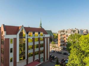 an aerial view of a building in a city at Blue Apartment Gdańsk in Gdańsk