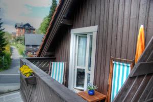 En balkong eller terrass på Pension & Café Abendröte