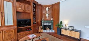 TV a/nebo společenská místnost v ubytování El Pastizal de Gijón con Finca, BBQ, FKK y Piscina Privada - VV-2608-AS