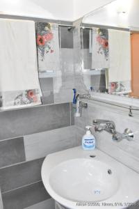 uma casa de banho com um lavatório e um espelho em Ross em Veliko Tarnovo