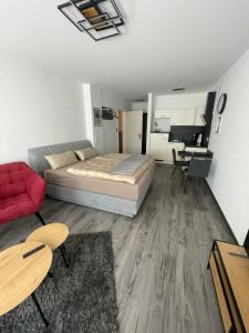 Postel nebo postele na pokoji v ubytování SWID Appartement