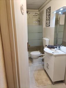 a bathroom with a toilet and a sink at B&B Firmino in La Loggia