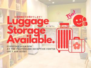 a flyer for a store with a suitcase in a store at Machizukitei in Kyoto
