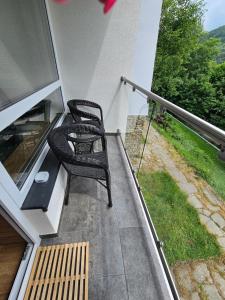 Mały Apartament Ustroń tesisinde bir balkon veya teras