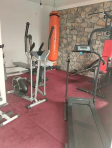 Fitness centrum a/nebo fitness zařízení v ubytování WOODSTONE APARTMAN