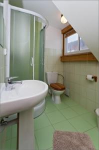 łazienka z umywalką i toaletą w obiekcie Penzion Marienka w mieście Pec pod Sněžkou