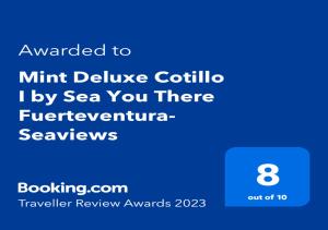 Certyfikat, podpis lub inny dokument wystawiony w obiekcie Mint Deluxe Cotillo I by Sea You There Fuerteventura- Seaviews