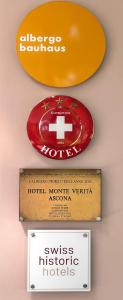 Ein Zertifikat, Auszeichnung, Logo oder anderes Dokument, das in der Unterkunft Hotel Monte Verità ausgestellt ist