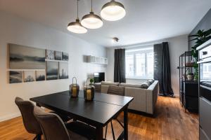 Kuchyňa alebo kuchynka v ubytovaní Stylish apartment next to Schwedenplatz