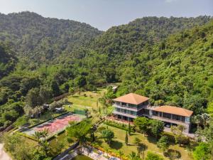 an aerial view of a house in a mountain at President R1-3 The Height Khaoyai 3BR byน้องมังคุด in Ban Huai Sok Noi