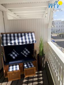 Balkón nebo terasa v ubytování Haus Strandburg Ferienwohnung "Möwenblick"
