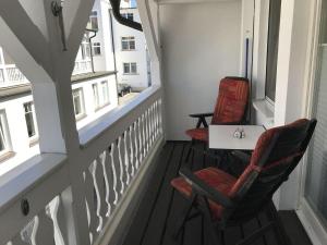 Balkón nebo terasa v ubytování Haus Strandburg Ferienwohnung "Möwenblick"